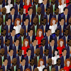vector seamless pattern with well-dresses ladies and gentlemen N2