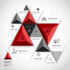 Modern 3d infographics business triangle N3