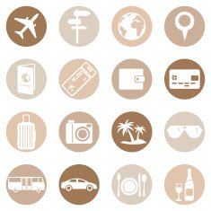 Vector Set of Travel and Vacation Icons N17