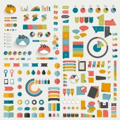 Big collections of info graphics flat design diagrams