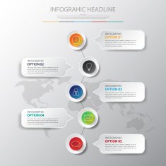 Design simple step number and line business icon timeline graphi N6