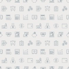 financial line icon pattern set N7
