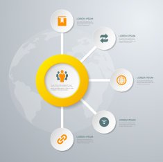 Infographic design white circles N3