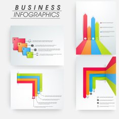 Colorful business infographic layout set