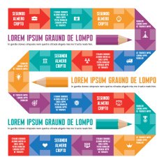 Infographic Concept - Vector Line with Arrows Text and Icons