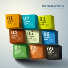 abstract 3d cube infographics N15