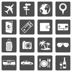 Vector Set of Travel and Vacation Icons N19