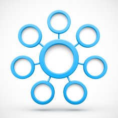Abstract network with circles 3D N2