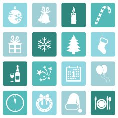 Vector Set of New Year and Christmas Icons N17