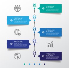 Design clean number banners timeline graphic or website Vector e N6