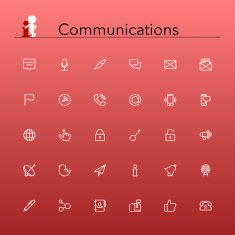 Communications Line Icons N2