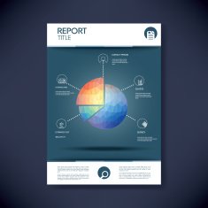 Colorful pie chart symbol in modern low polygonal shape suitable N3