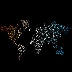 Vector Abstract Telecommunication Earth Map N24