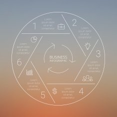 Circle line infographic graph diagram Blur vector background N5
