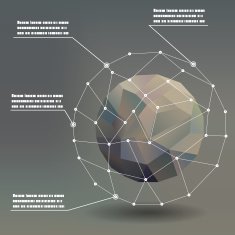 Geometric ball social networks infographics pointers concept illustration background vector