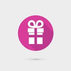 Vector present gift box icon flat design for web and