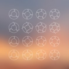 Circle line arrows for infographic Vector blur background