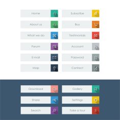 Set of flat design icons with long shadow in colorful N2