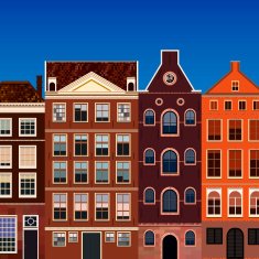 Street of generic old houses