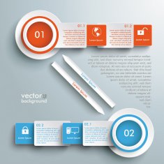 Two Colored Cross Banners Batched Rectangles Bevel Arrows