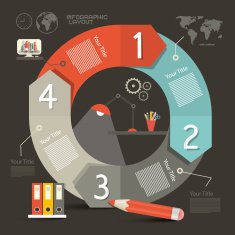 Infographics Vector Template - Layout with Lamp