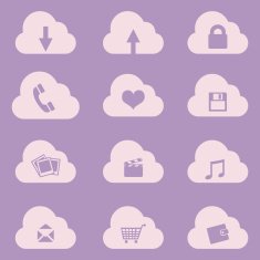 Vector Set of Cloud Icons with Different Conceptions N4