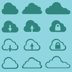 Vector Set of Cloud Icons N4