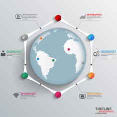 Abstract 3D paper Infographic N88