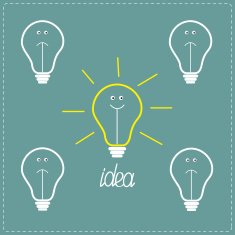 Cute on and off bulbs with faces Idea concept
