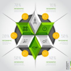 3d business infographics circle template
