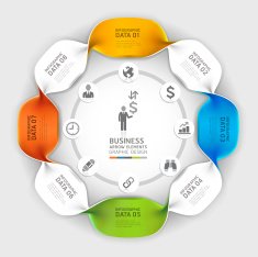 Modern business spiral infographics option