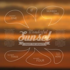 Wonderful sunset text lettering and infographics