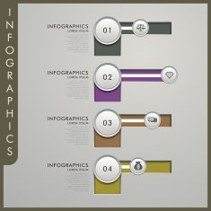 3d paper infographic elements