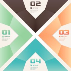 Modern Origami Style Number Options Infographic Illustration N7