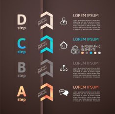 Modern business step origami style options banner N89