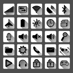 Flat icons for mobile phone