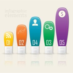 Set of ribbons Infographic design N6