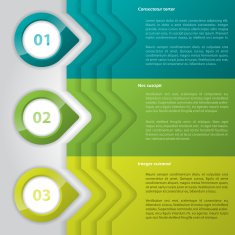 Infographic design with glossy pointers