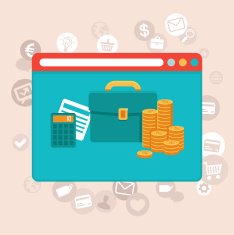 Online finance control app - vector in flat style
