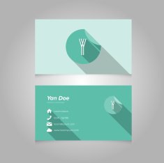 Simple Business Card Template with Alphabet Letter Y N2