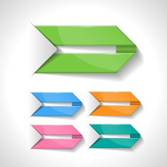 Set of colorful blank bookmarks tags banners labels and badges