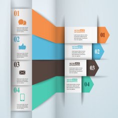 Modern paper infographics in flat design with trendy colors for N2