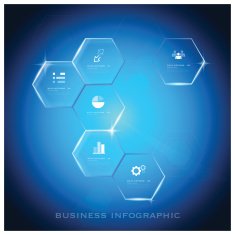 Modern Hexagon Business Infographic Background Design Template N4