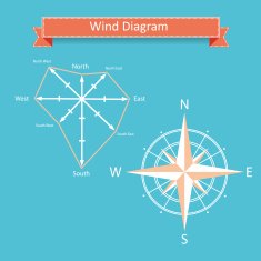 wind rose diagram vector for infographics N2