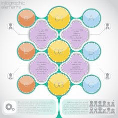 Infographic abstract geometric 3d digital illustration social set of icons N3