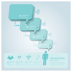 Business Infographic With Communication Speech Bubble Vector Design N4