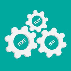 Abstract gear and cog wheels Template Flat design Blue backgr