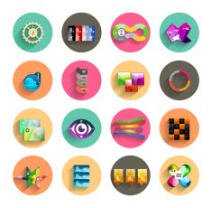 Flat long shadow infographic templates N2