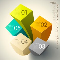 abstract 3d cube infographics N16
