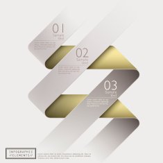 classic abstract 3d ribbon infographics